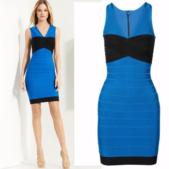 electric blue bandage dress